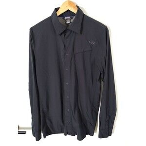 Outdoor Research Astroman Sun Shirt Mens M Black Snap Outdoor Hiking Stretch
